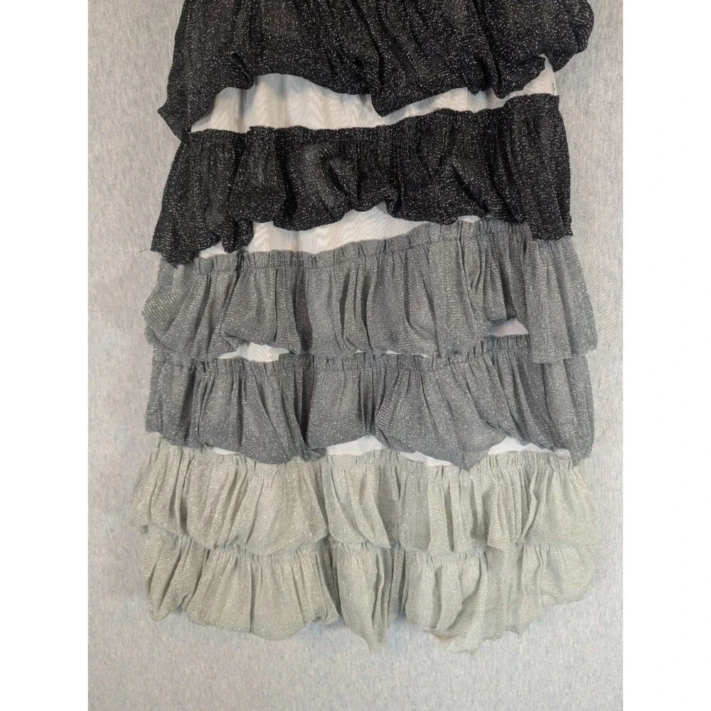 Justice Girls Size 10 Colorblock Tiered Party Dress Bow Lined Scoop Neck